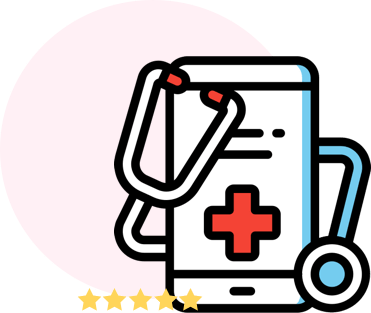 phone with stethoscope icon
